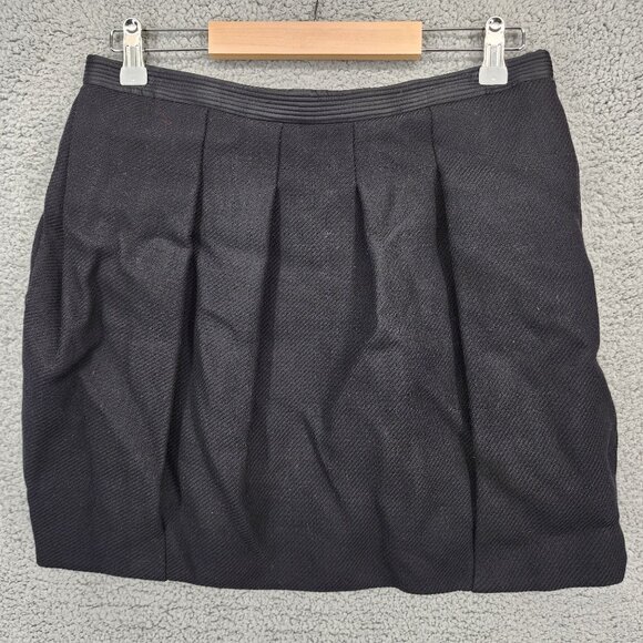 BCBGMAXAZRIA Runway Women's Size 10 Black Wool Pleated Silk Lined Mini Skirt - Picture 1 of 10